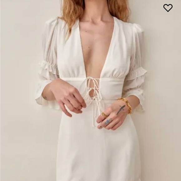 NWT Reformation Laurelei Dress Ivory - Size 8 - Picture 4 of 7